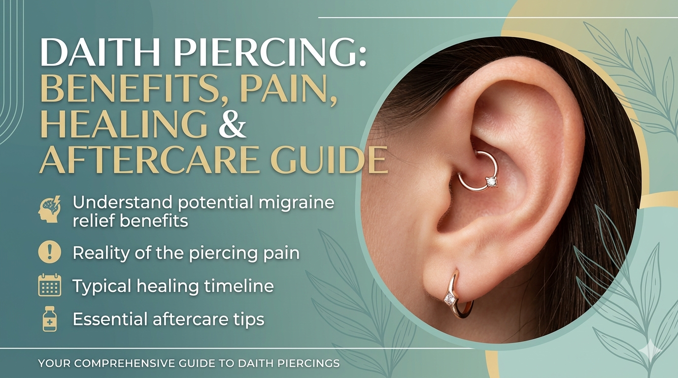 Read more about the article Daith Piercing: Complete Guide to Pain, Healing & Care